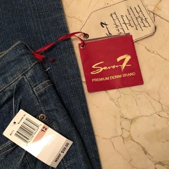 NWT Seven 7 Premium Denim Flare Jeans Size 12 - Picture 12 of 16